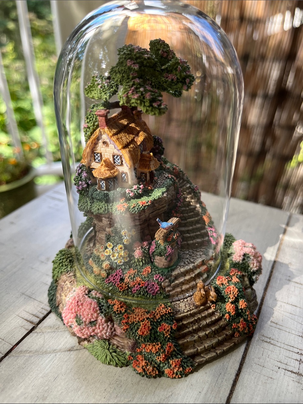 Hand-Painted wishing well Cottage Dome